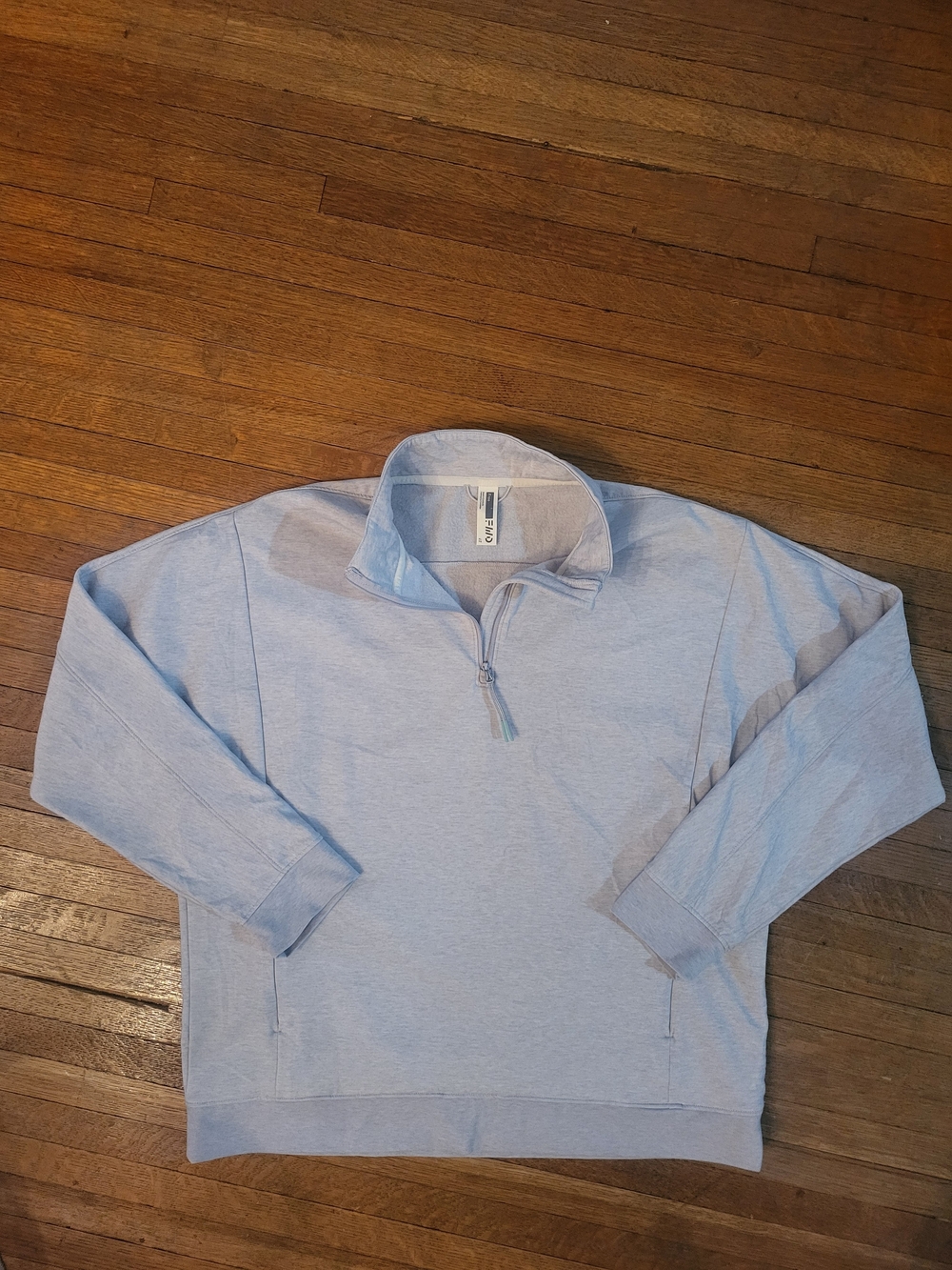 Light Blue Women's Quarter-Zip Pullover Hoodie